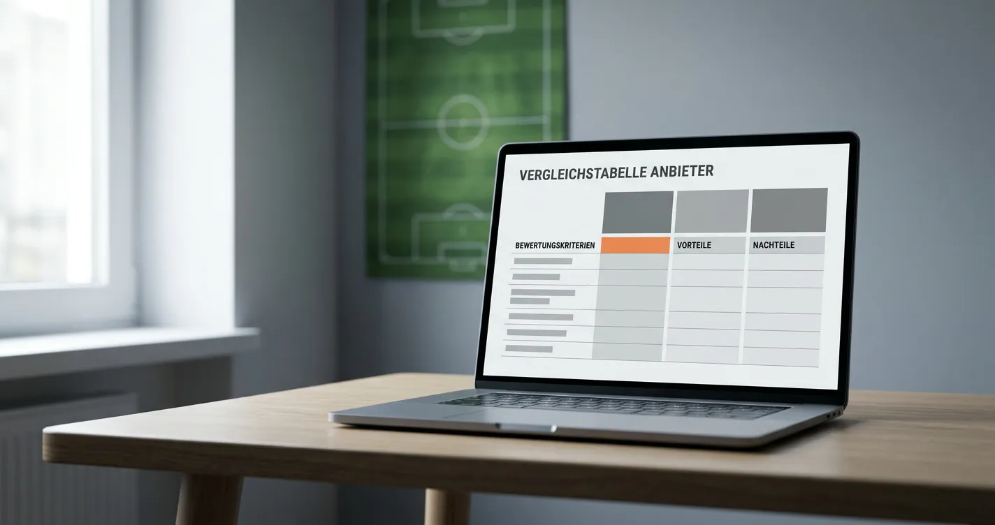 Analyse von Wettanbietern für Eredivisie-Wetten auf neutralem Laptop-Bildschirm