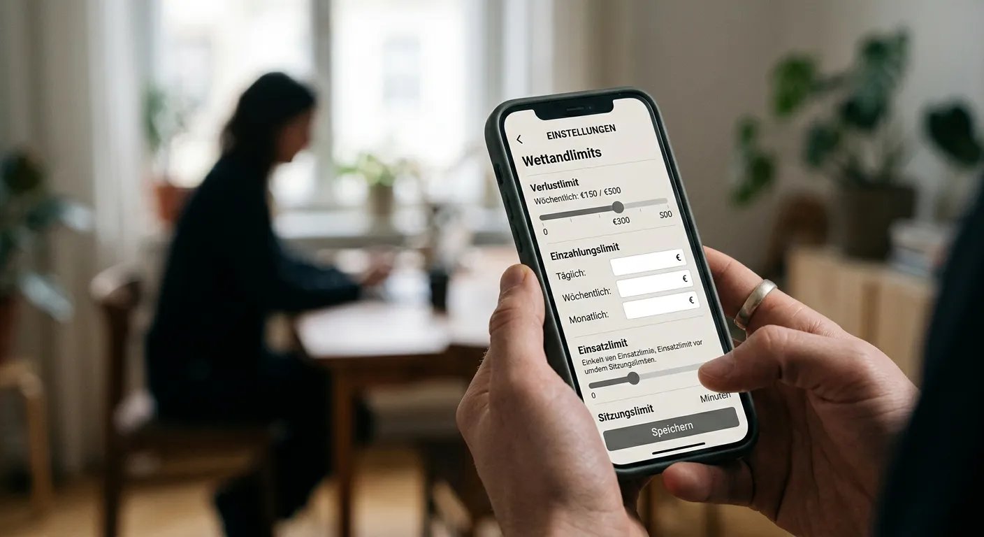 Smartphone mit Einstellungsmenü für Einsatzlimits