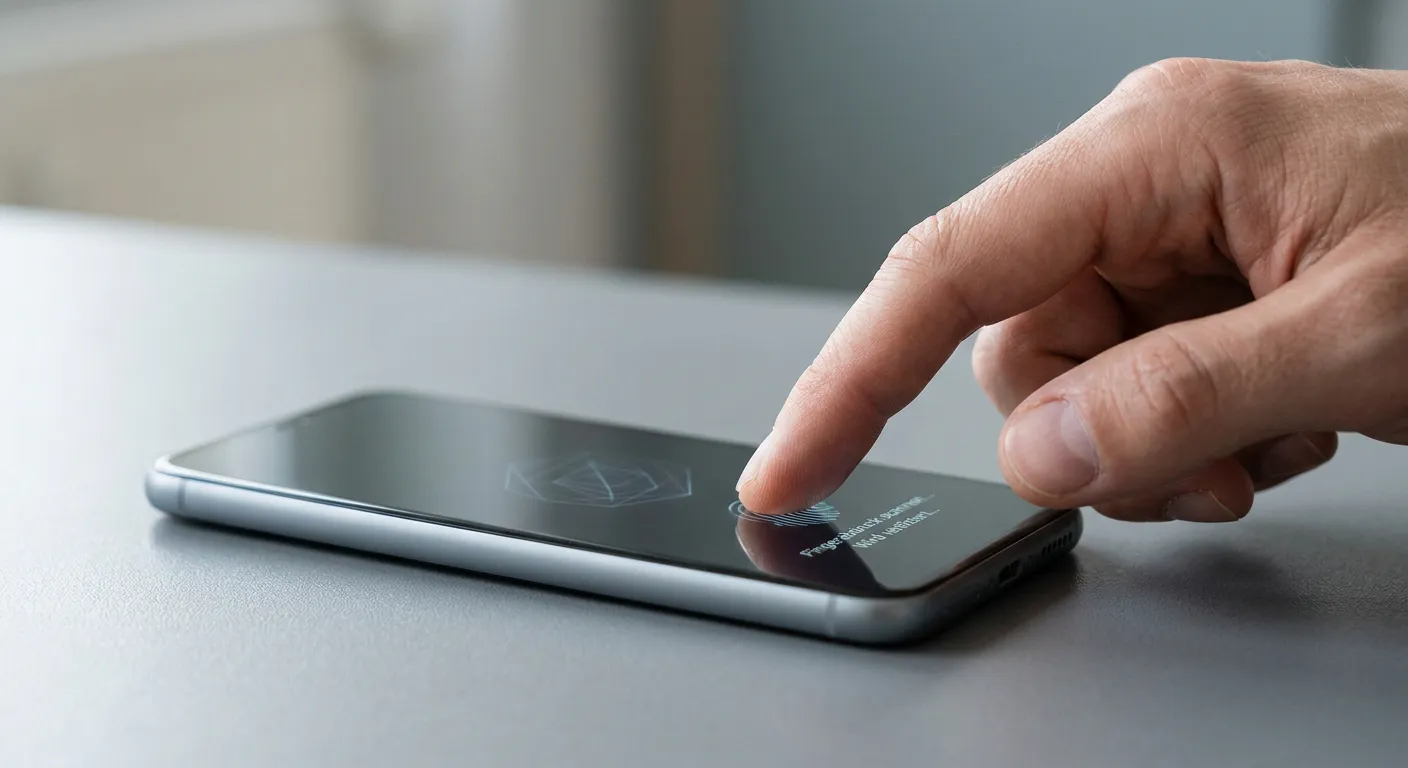 Fingerabdrucksensor auf Smartphone für schnelle App-Anmeldung