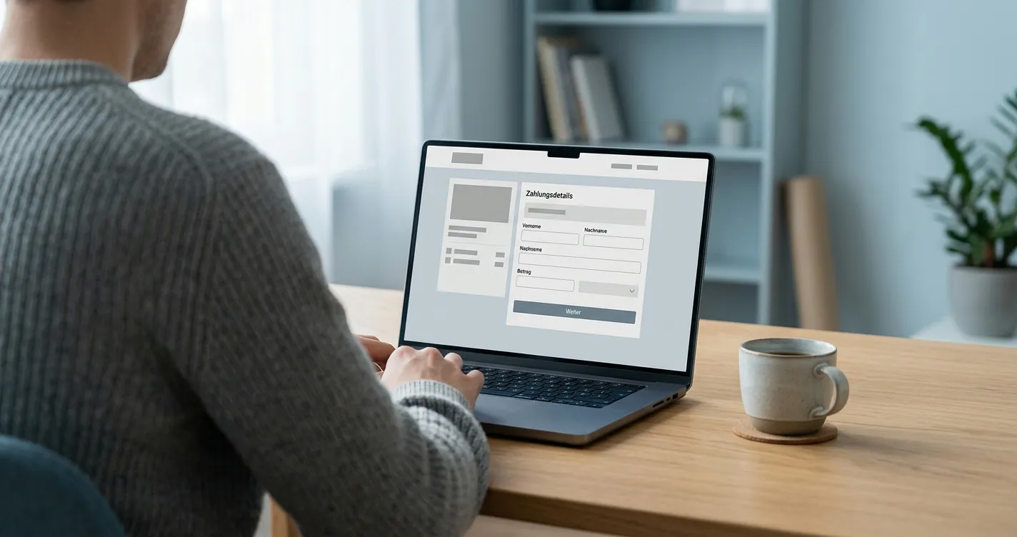 Person nutzt Payz für Online-Wetten am Laptop
