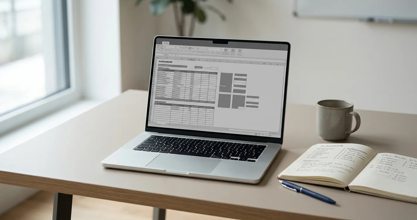 Arbeitsplatz mit Laptop und Notizen für Wettanbieter-Vergleich