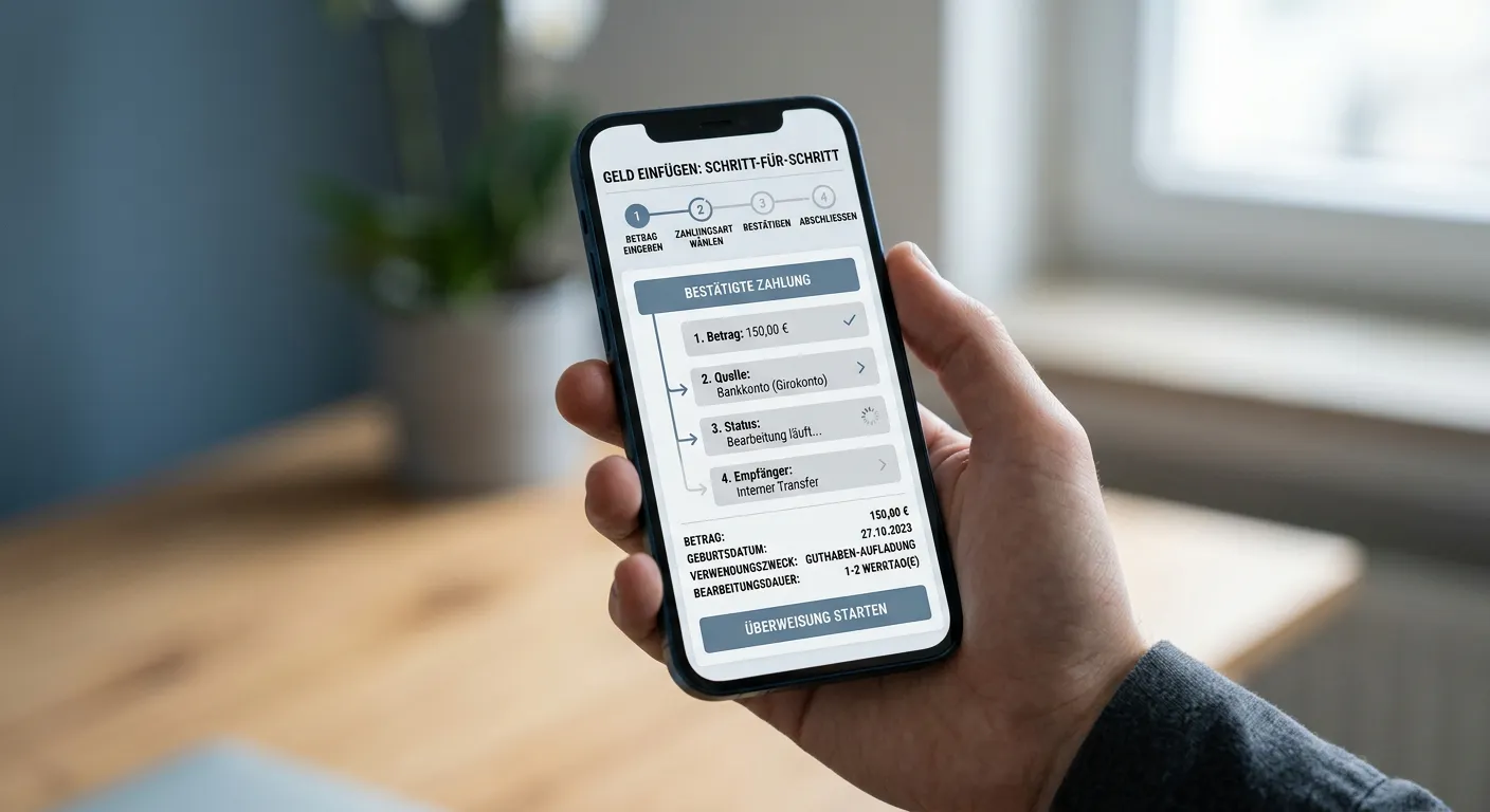 Schematischer Ablauf einer digitalen Zahlung auf dem Smartphone