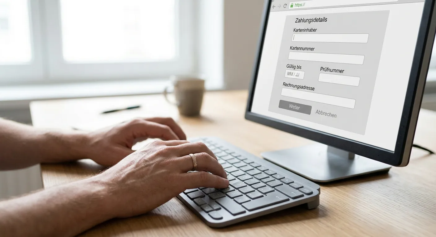 Nutzer tätigt Einzahlung über Payz am Computer