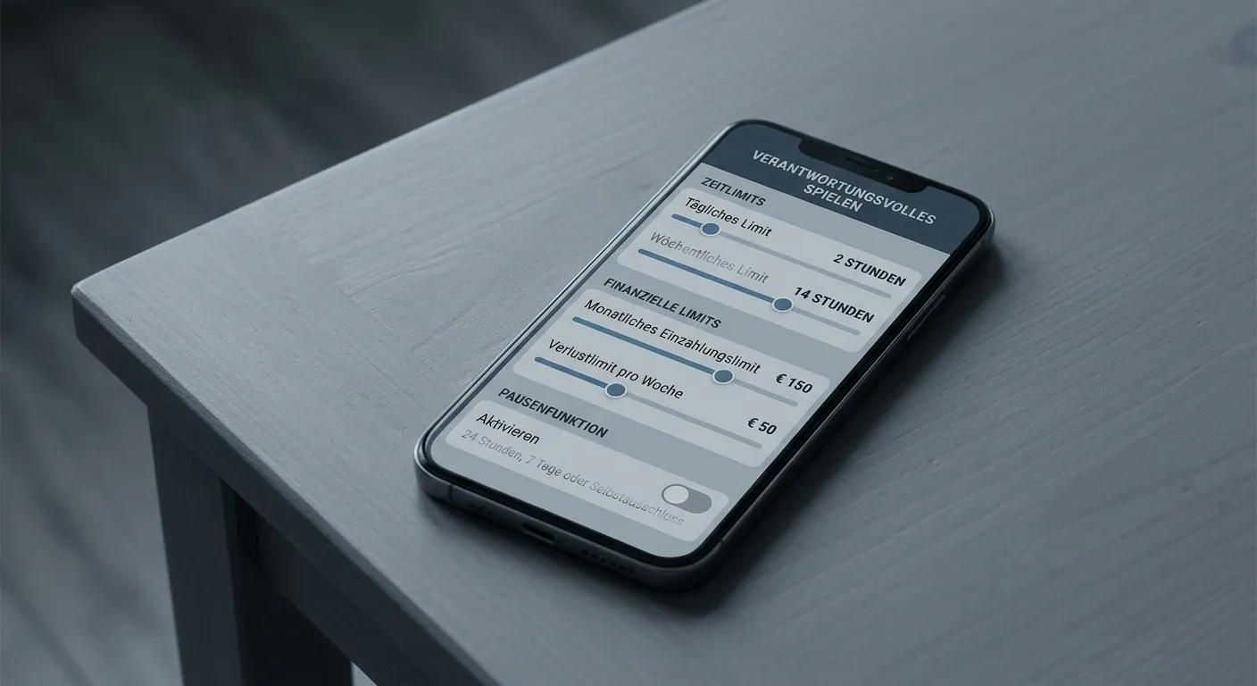 Smartphone mit Einstellungsmenü für Limits und Selbstkontrolle