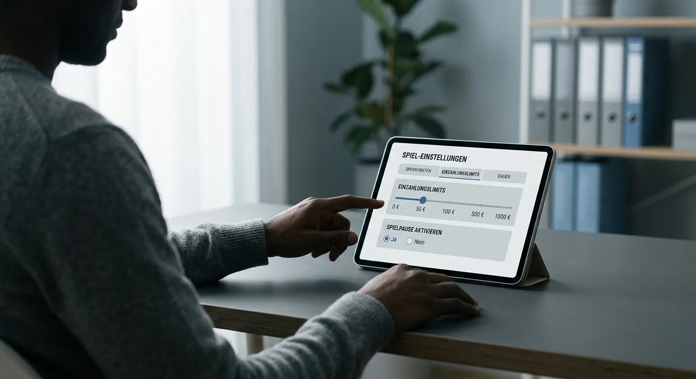 Person richtet Spiellimit im neutralen Interface ein
